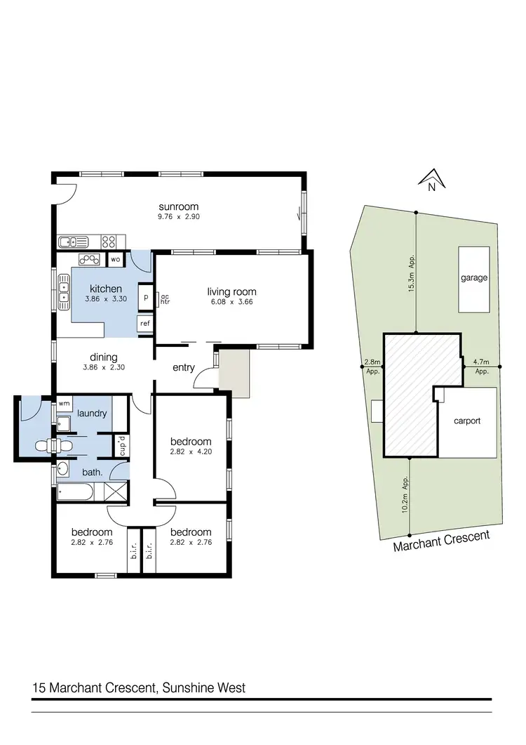 Floorplan of Homely house listing, 15 Marchant Crescent, Sunshine West VIC 3020