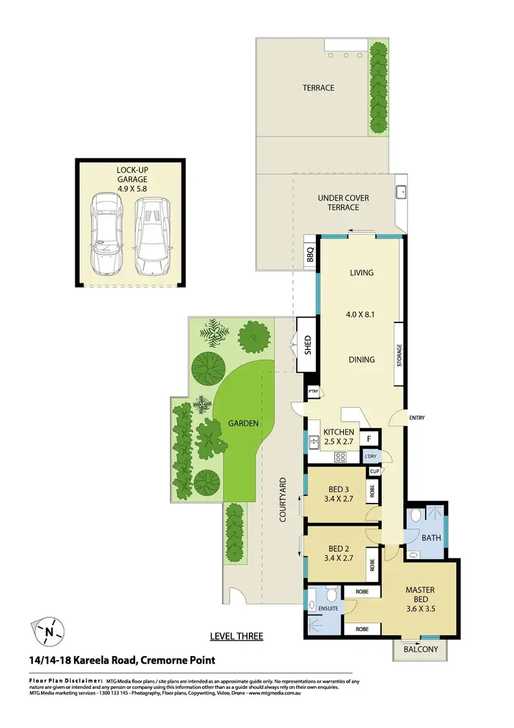 Floorplan of Homely apartment listing, 14/14-18 Kareela Road, Cremorne Point NSW 2090
