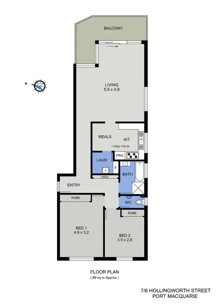 Floorplan of Homely unit listing, 7/6 Hollingworth Street, Port Macquarie NSW 2444