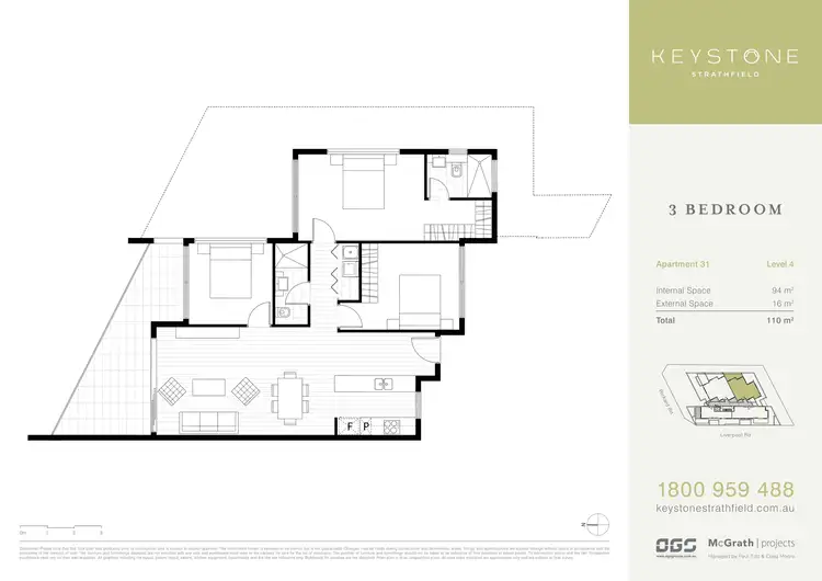 Floorplan of Homely apartment listing, 404/507-511 Liverpool Road, Strathfield NSW 2135