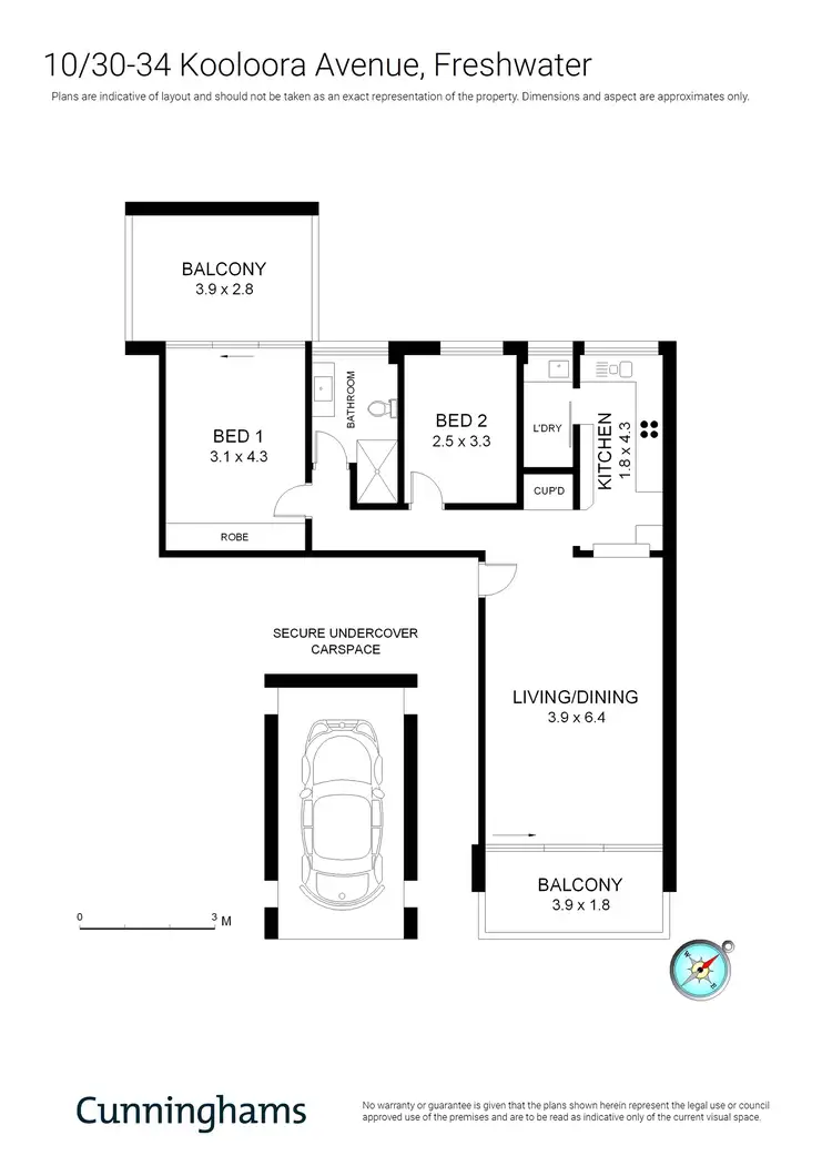 Floorplan of Homely apartment listing, 10/30-34 Kooloora Avenue, Freshwater NSW 2096