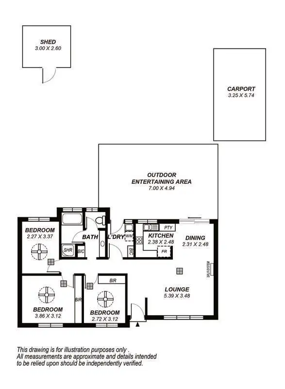 Floorplan of Homely house listing, 35 Moncur Street, Woodcroft SA 5162
