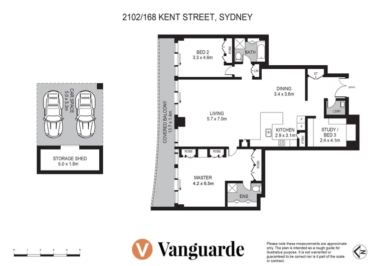 Floorplan of Homely apartment listing, 2102/168 Kent Street, Sydney NSW 2000