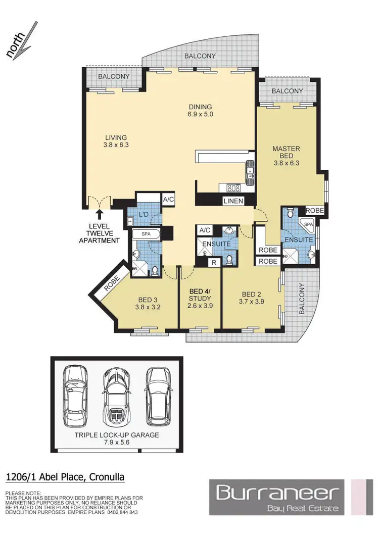 Floorplan of Homely apartment listing, 1206/1 Abel Place, Cronulla NSW 2230
