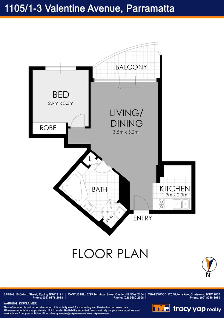 Floorplan of Homely apartment listing, 1105/1 Valentine Avenue, Parramatta NSW 2150