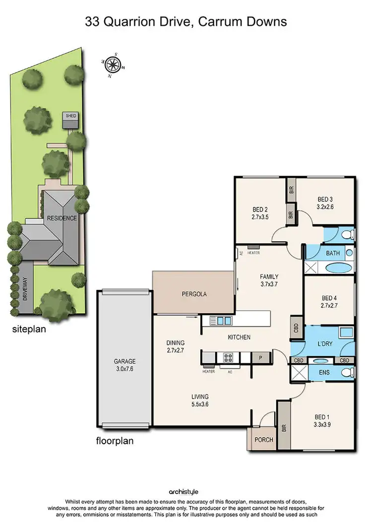 Floorplan of Homely house listing, 33 Quarrion Drive, Carrum Downs VIC 3201