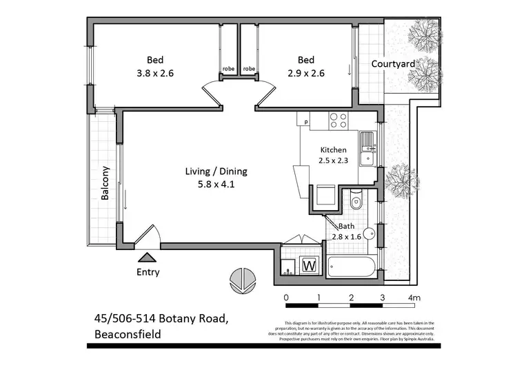 Floorplan of Homely apartment listing, 45/506-514 Botany Road, Beaconsfield NSW 2015