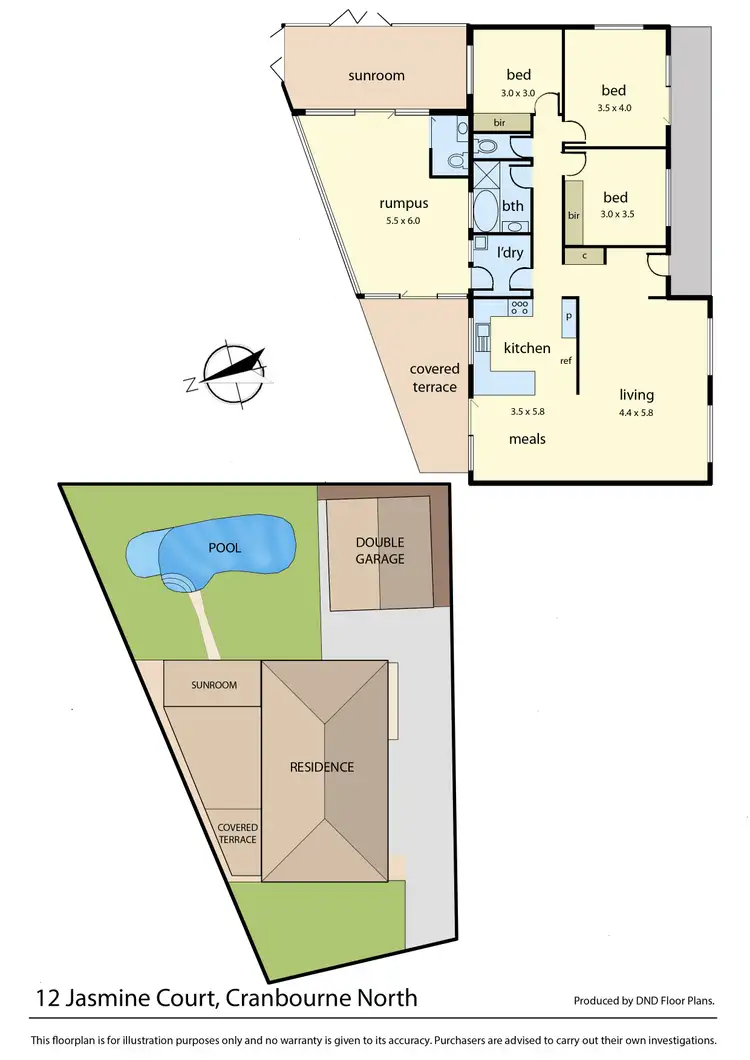 Floorplan of Homely house listing, 12 Jasmine Court, Cranbourne North VIC 3977