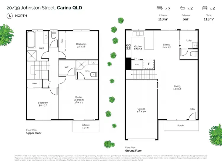 Floorplan of Homely townhouse listing, 20/39 Johnston Street, Carina QLD 4152
