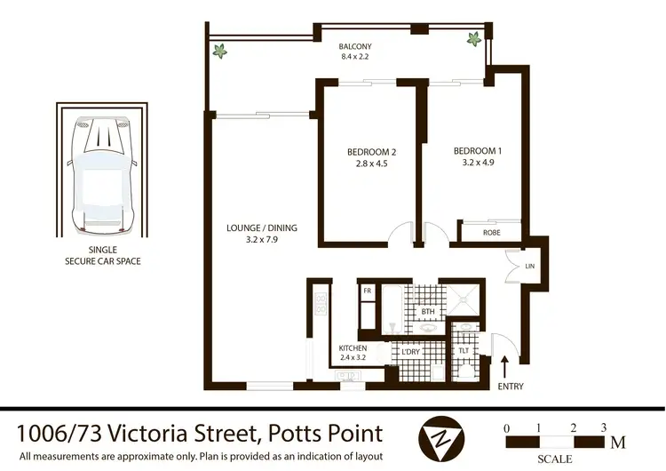 Floorplan of Homely apartment listing, 1006/73 Victoria Street, Potts Point NSW 2011