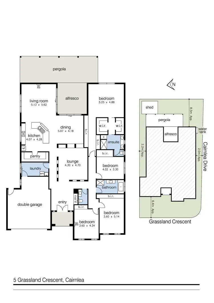 Floorplan of Homely house listing, 5 Grassland Crescent, Cairnlea VIC 3023