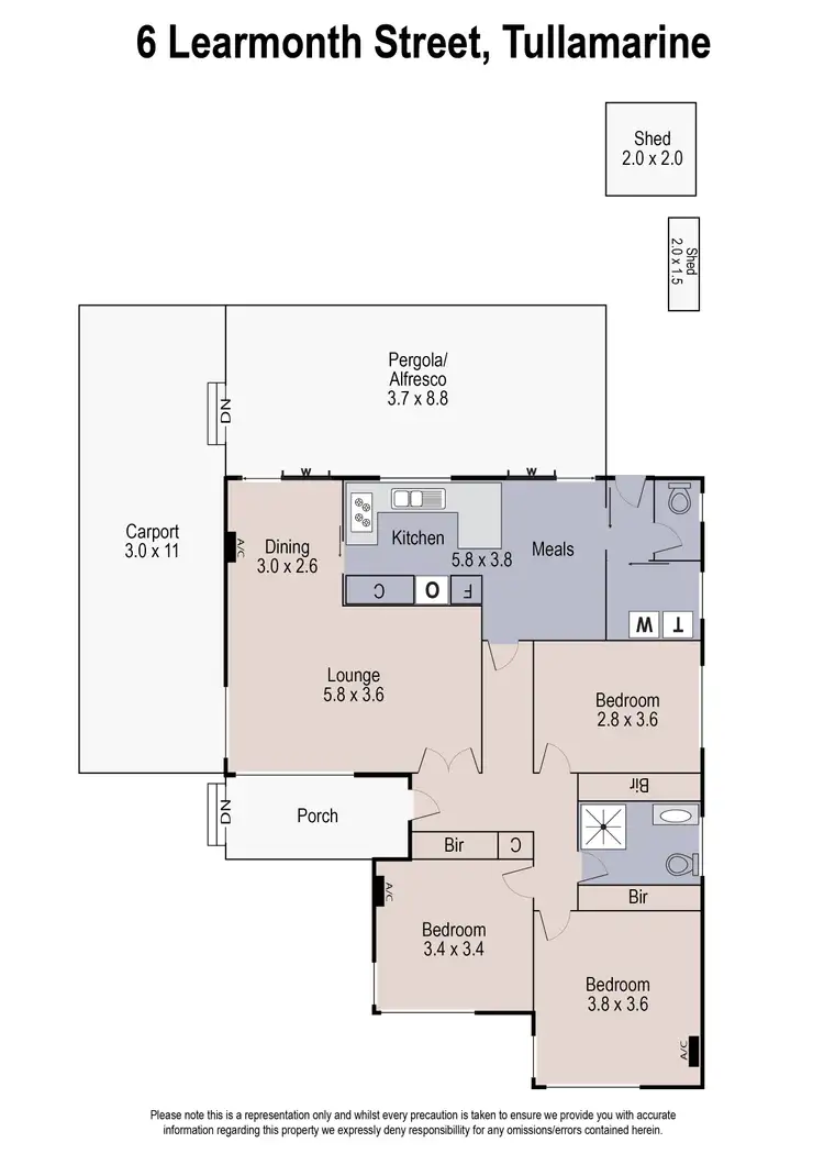 Floorplan of Homely house listing, 6 Learmonth Street, Tullamarine VIC 3043