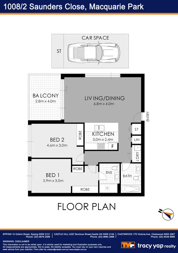 Floorplan of Homely apartment listing, 1008/2 Saunders Close, Macquarie Park NSW 2113