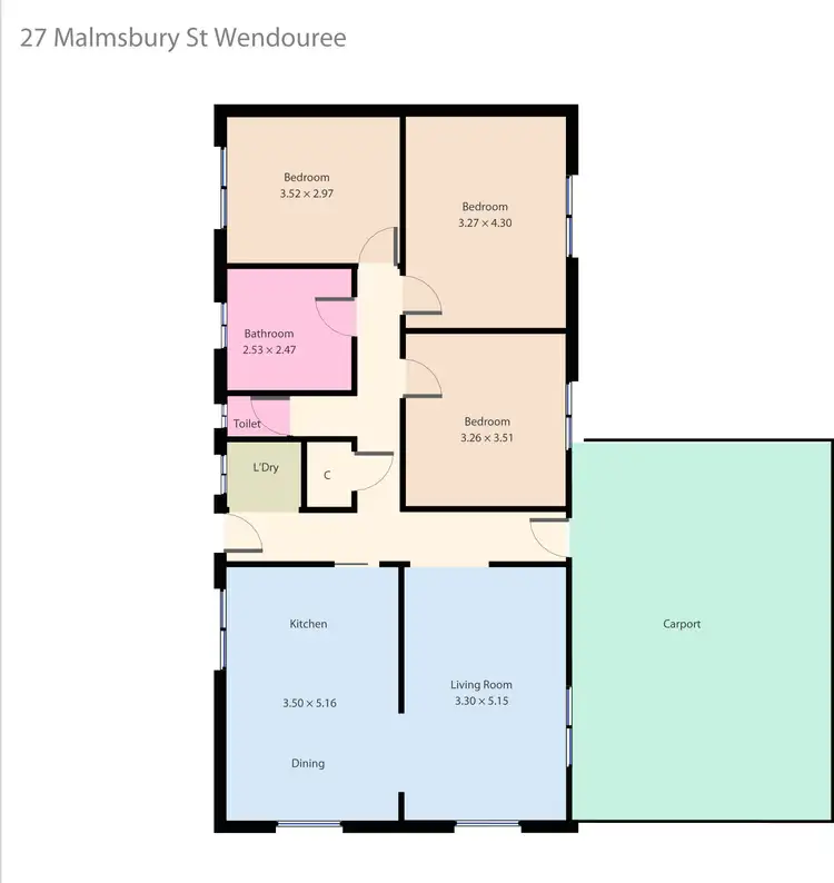 Floorplan of Homely house listing, 27 Malmesbury Street, Wendouree VIC 3355
