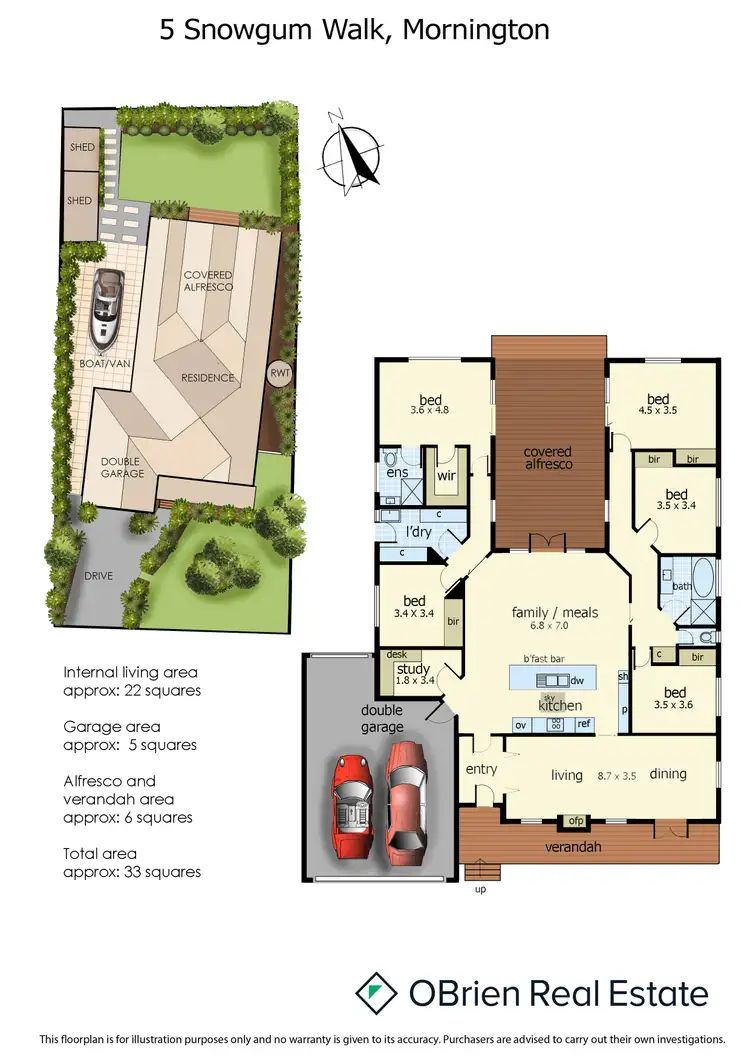 Floorplan of Homely house listing, 5 Snow Gum Walk, Mornington VIC 3931