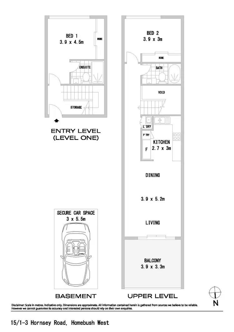 Floorplan of Homely apartment listing, 15/1-3 Hornsey Road, Homebush West NSW 2140