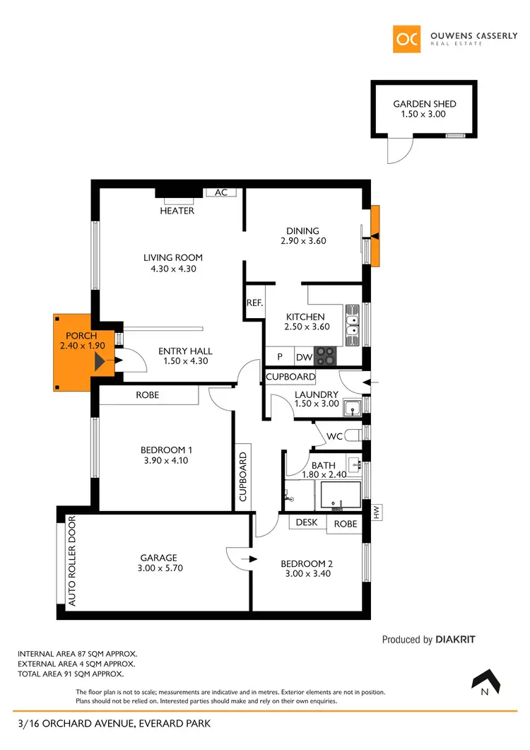 Floorplan of Homely unit listing, 3/16 Orchard Avenue, Everard Park SA 5035