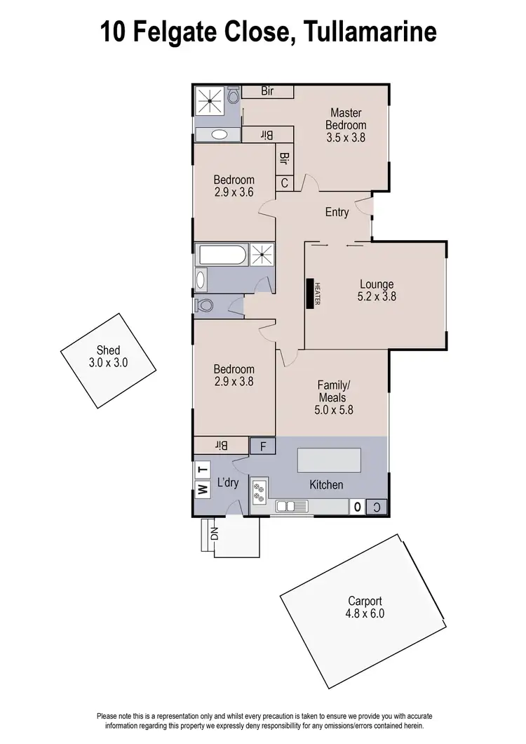 Floorplan of Homely house listing, 10 Felgate Close, Tullamarine VIC 3043