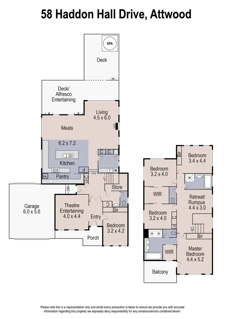 Floorplan of Homely house listing, 58 Haddon Hall Drive, Attwood VIC 3049