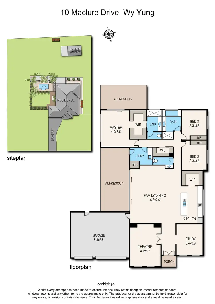 Floorplan of Homely house listing, 10 MacLure Drive, Wy Yung VIC 3875