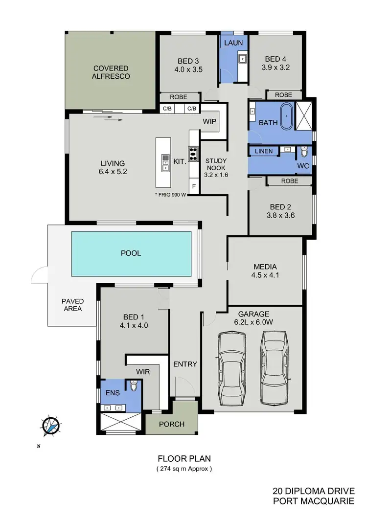 Floorplan of Homely house listing, 20 Diploma Drive, Port Macquarie NSW 2444