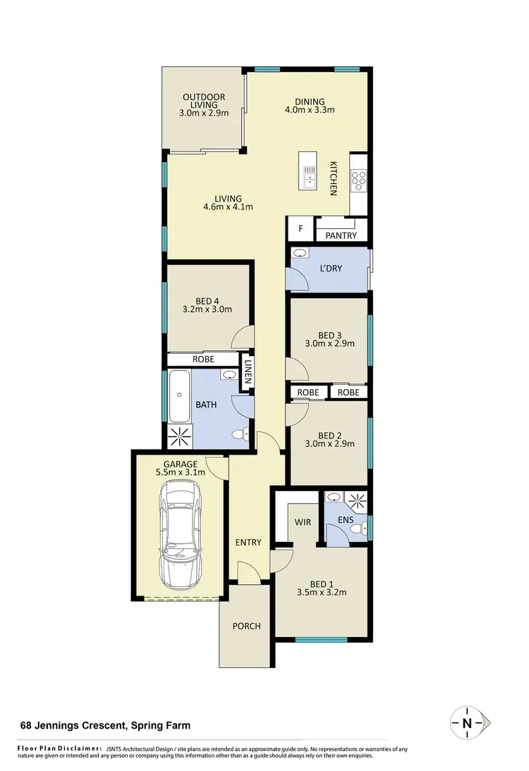 Floorplan of Homely house listing, 68 Jennings Crescent, Spring Farm NSW 2570