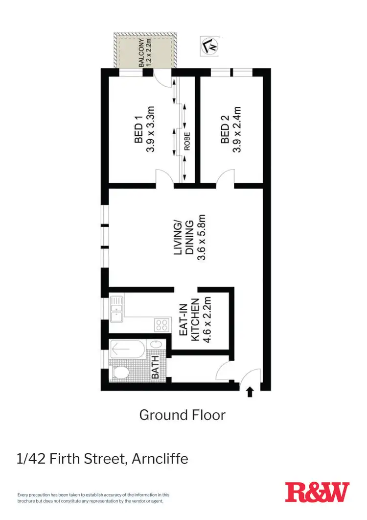 Floorplan of Homely apartment listing, 1/42 Firth Street, Arncliffe NSW 2205