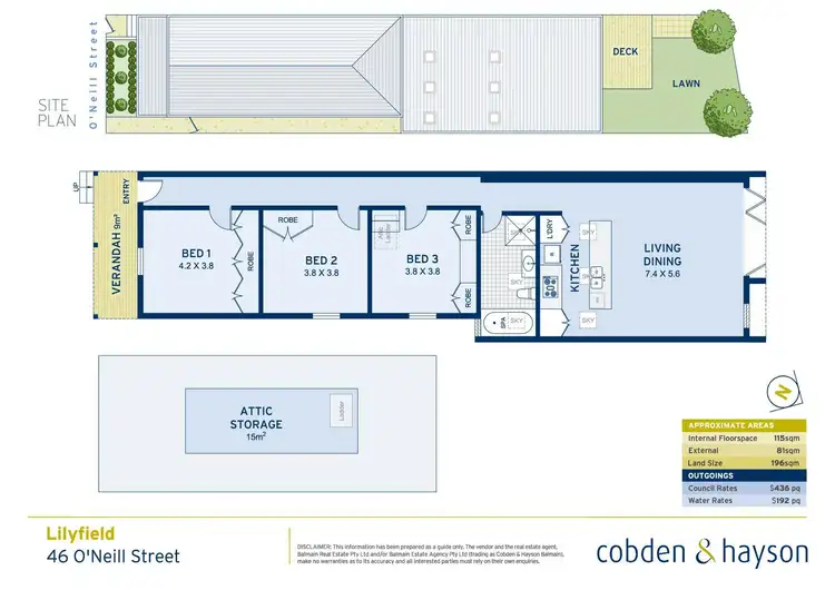 Floorplan of Homely house listing, 46 O'Neill Street, Lilyfield NSW 2040