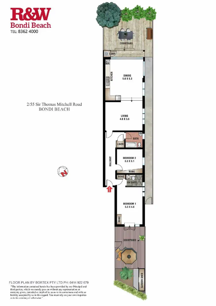 Floorplan of Homely apartment listing, 2/55 Sir Thomas Mitchell Road, Bondi Beach NSW 2026