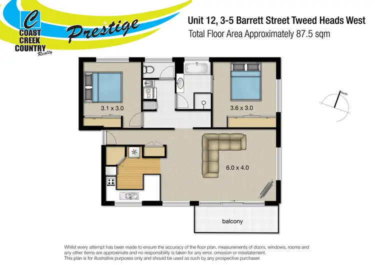 Floorplan of Homely unit listing, 12/5 Barrett Street, Tweed Heads West NSW 2485