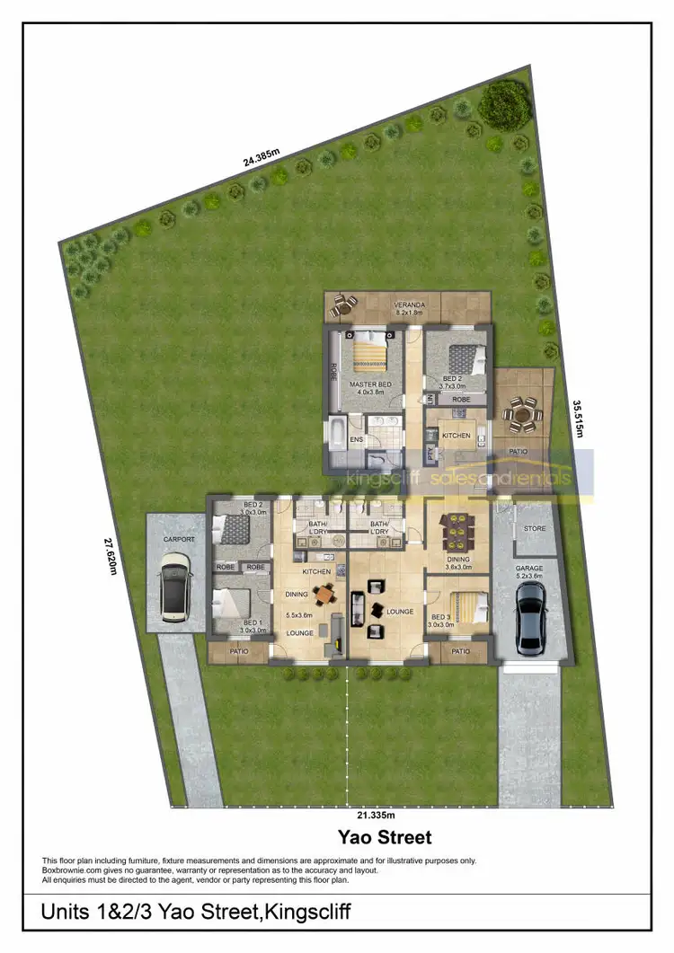 Floorplan of Homely semi-detached listing, 3 Yao Street, Kingscliff NSW 2487