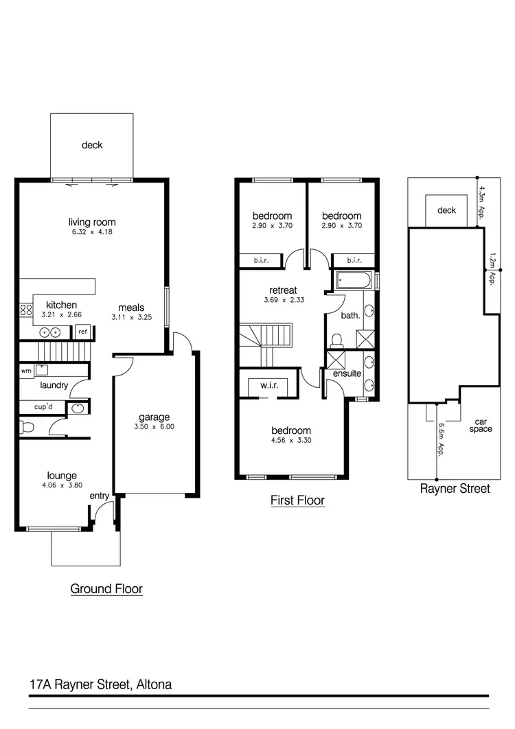 Floorplan of Homely townhouse listing, 17a Rayner Street, Altona VIC 3018