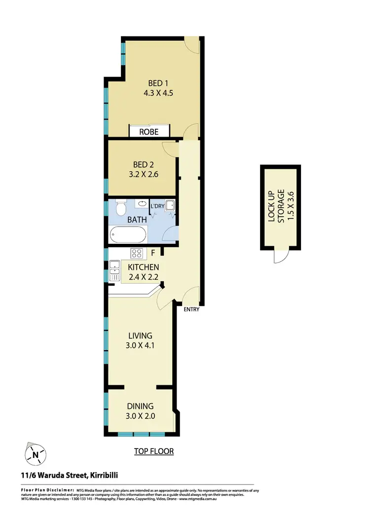Floorplan of Homely apartment listing, 11/6 Waruda Street, Kirribilli NSW 2061