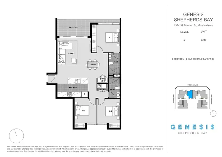 Floorplan of Homely apartment listing, 133 Bowden Street, Meadowbank NSW 2114