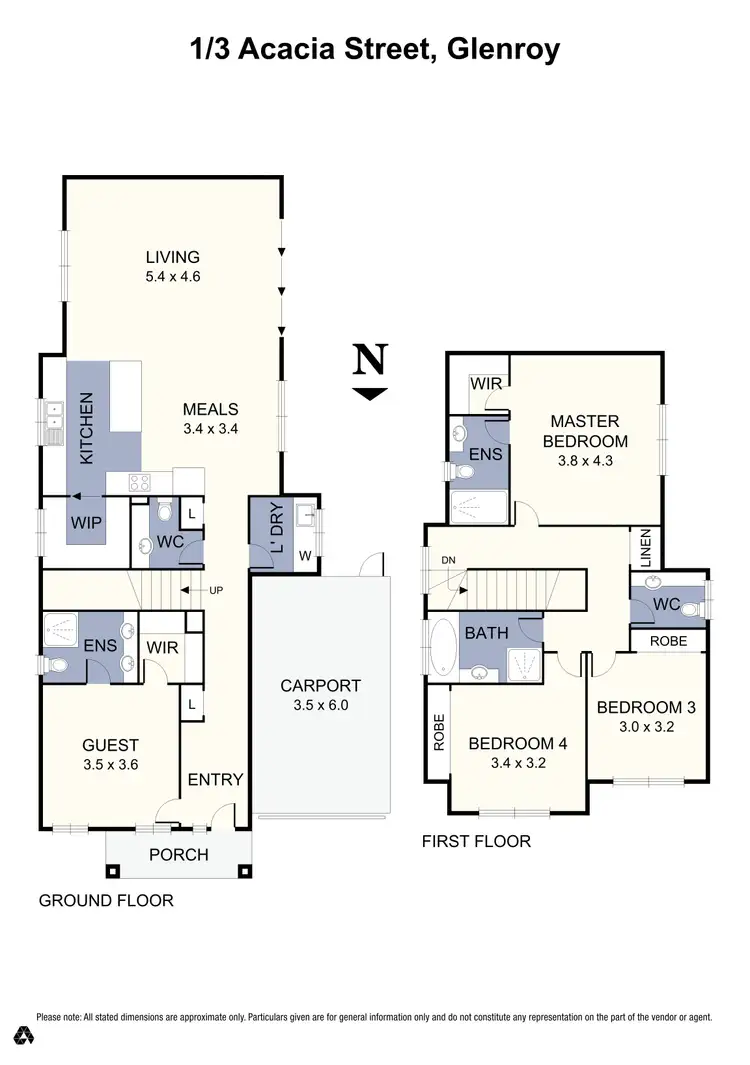 Floorplan of Homely townhouse listing, 1/3 Acacia Street, Glenroy VIC 3046