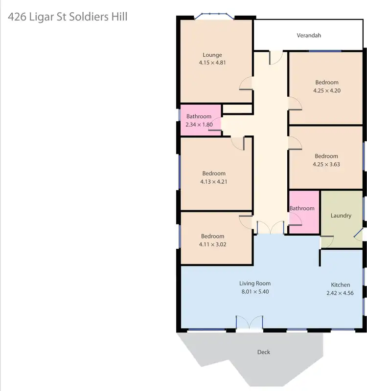 Floorplan of Homely house listing, 426 Ligar Street, Soldiers Hill VIC 3350
