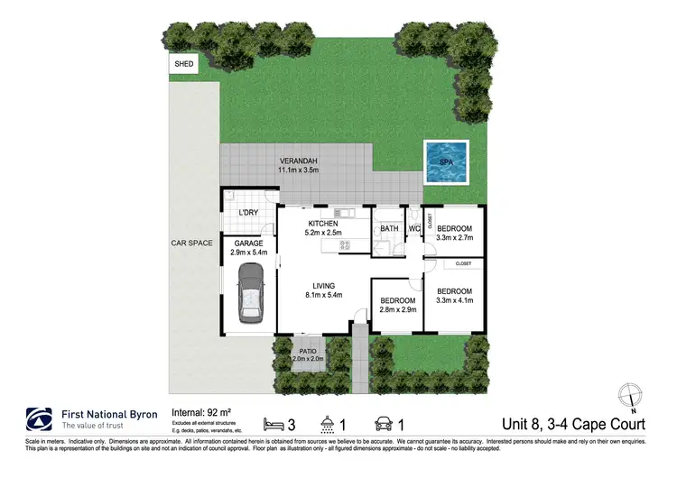 Floorplan of Homely unit listing, 8/3-4 Cape Court, Byron Bay NSW 2481