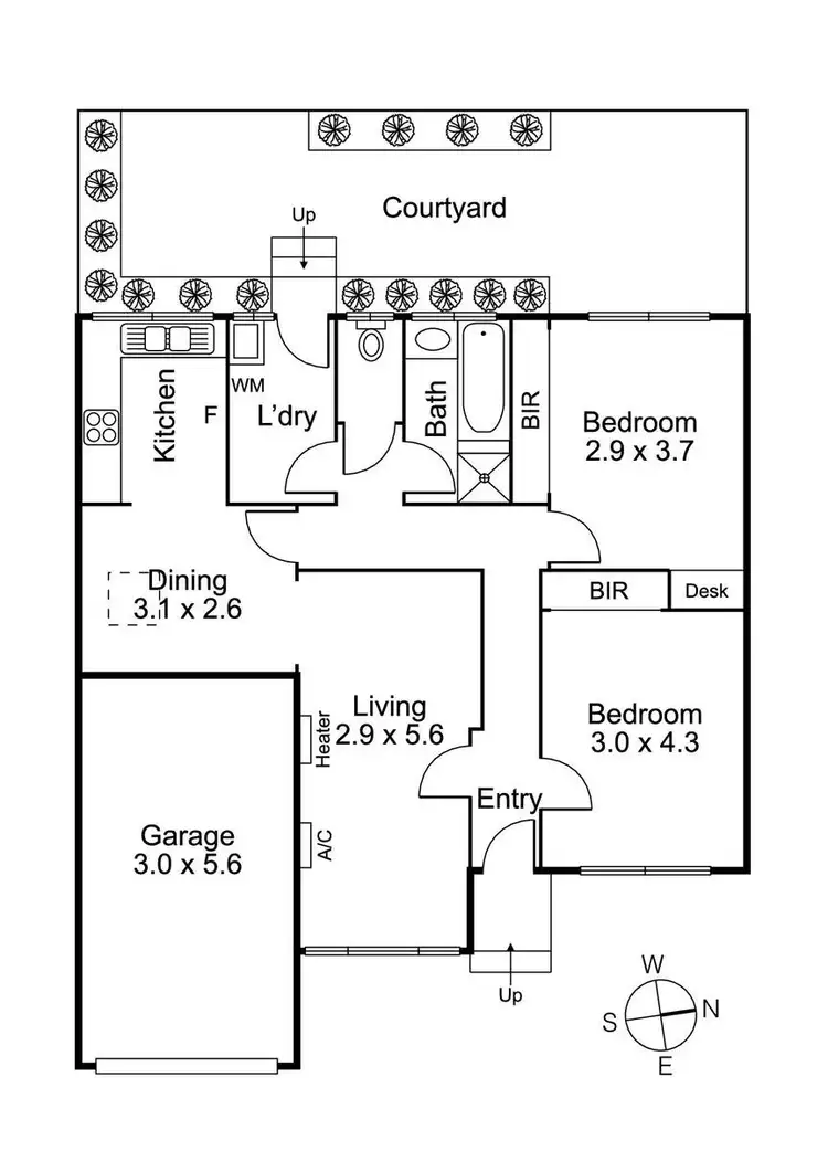 Floorplan of Homely unit listing, 2/24 Separation Street, Fairfield VIC 3078