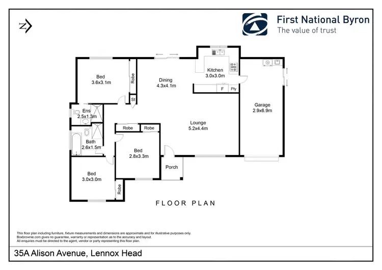 Floorplan of Homely house listing, 35A Alison Avenue, Lennox Head NSW 2478