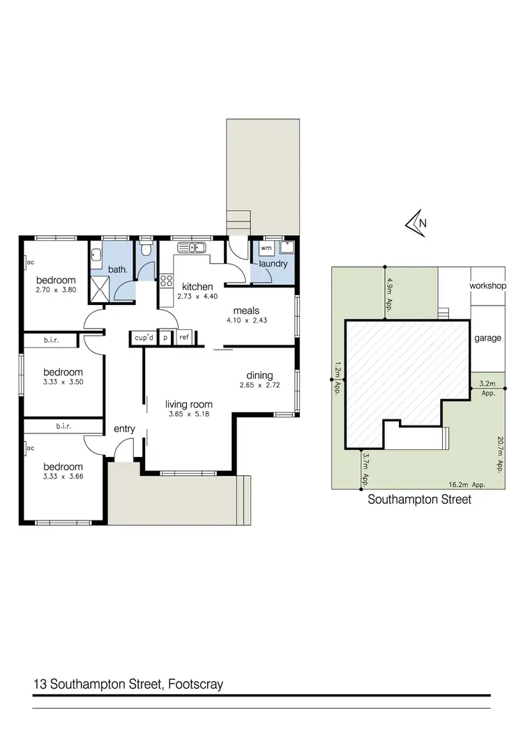 Floorplan of Homely house listing, 13 Southampton Street, Footscray VIC 3011