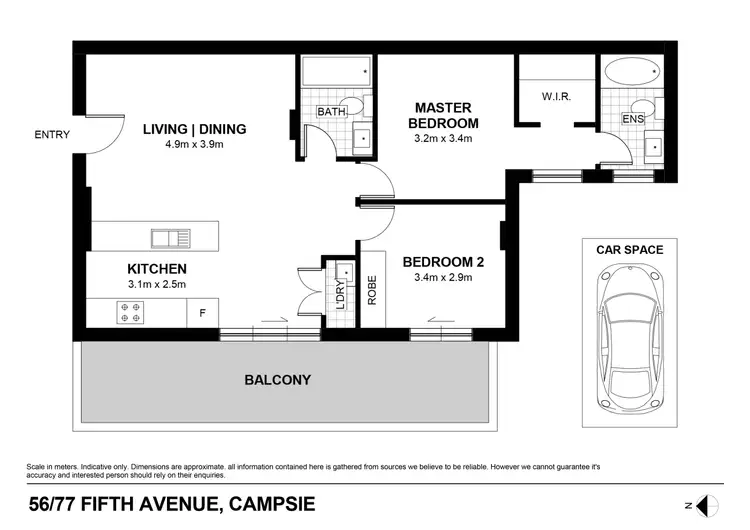 Floorplan of Homely apartment listing, 56/77-87 Fifth Avenue, Campsie NSW 2194