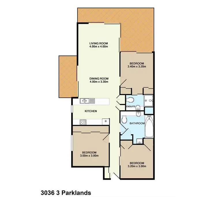 Floorplan of Homely unit listing, 3036/3 Parkland Boulevard, Brisbane City QLD 4000