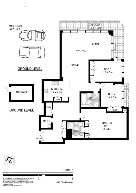 Floorplan of Homely apartment listing, 2501/168 Kent Street, Sydney NSW 2000