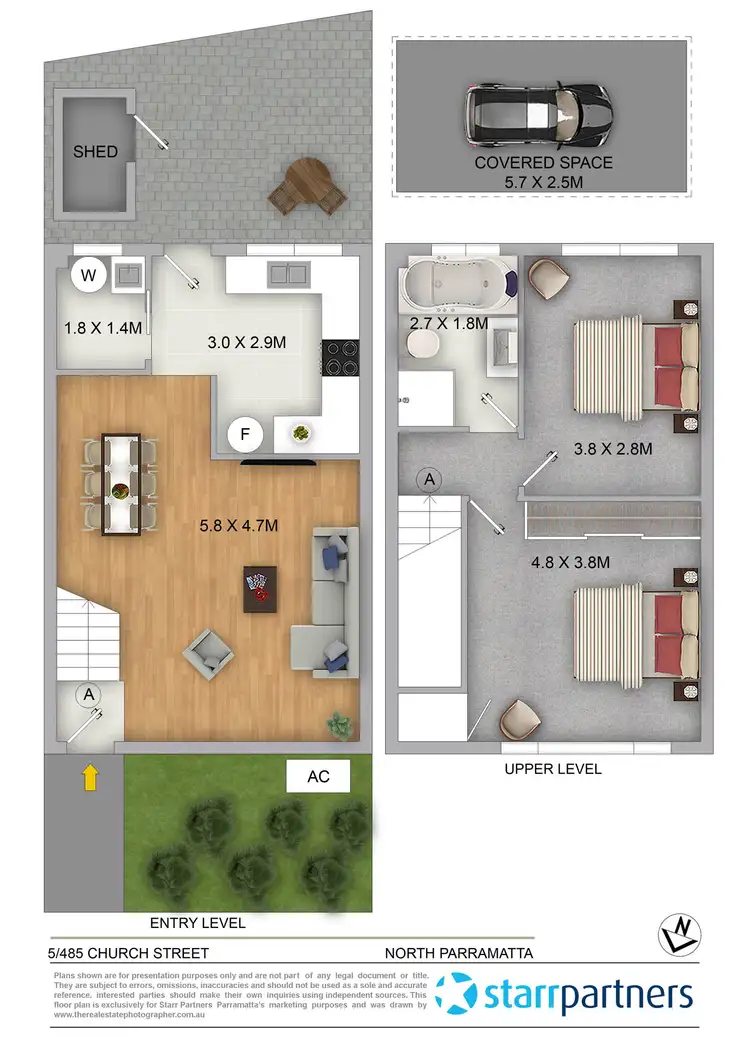 Floorplan of Homely townhouse listing, 5/485-487 Church Street, North Parramatta NSW 2151