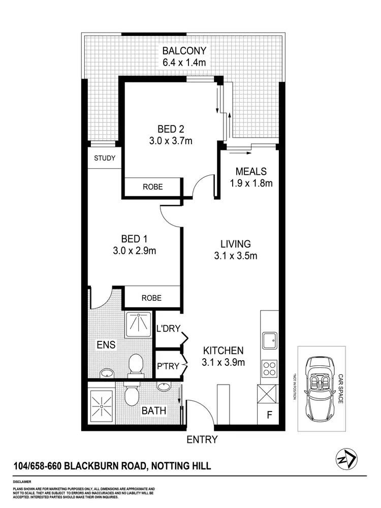 Floorplan of Homely apartment listing, 104/658-660 Blackburn Road, Notting Hill VIC 3168