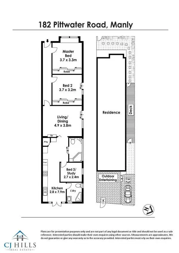 Floorplan of Homely semi-detached listing, 182 Pittwater Road, Manly NSW 2095
