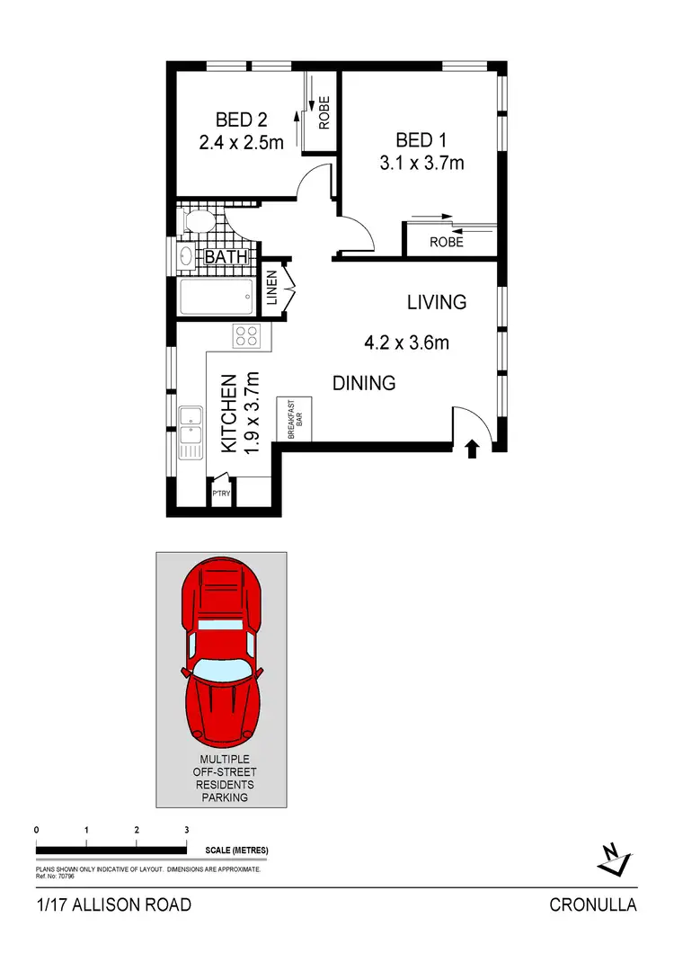 Floorplan of Homely unit listing, 1/17 Allison Road, Cronulla NSW 2230