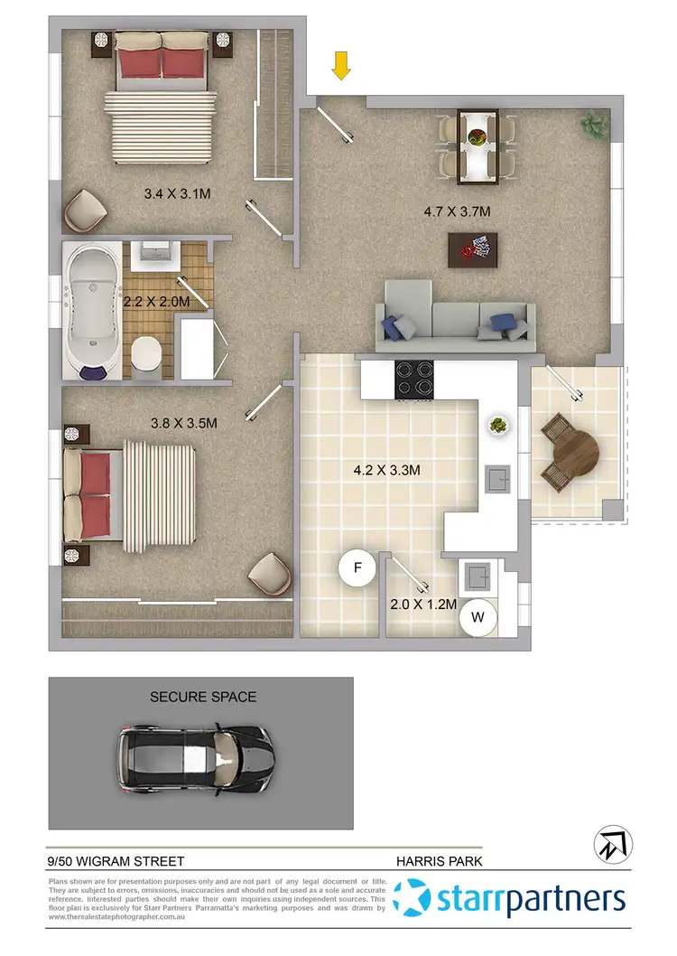 Floorplan of Homely apartment listing, 9/50-52 Wigram Street, Harris Park NSW 2150