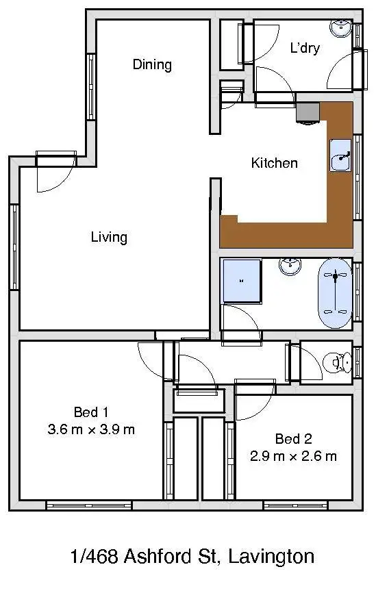 Floorplan of Homely unit listing, 1/468 Ashford Street, Lavington NSW 2641