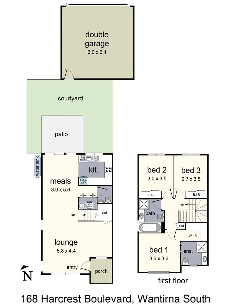 Floorplan of Homely townhouse listing, 168 Harcrest Boulevard, Wantirna South VIC 3152